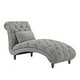 preview thumbnail 34 of 46, Knightsbridge Tufted Oversized Chaise Lounge by iNSPIRE Q Artisan Grey Velvet