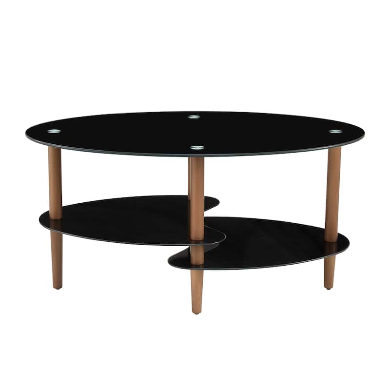 Modern Oval Glass Coffee Table