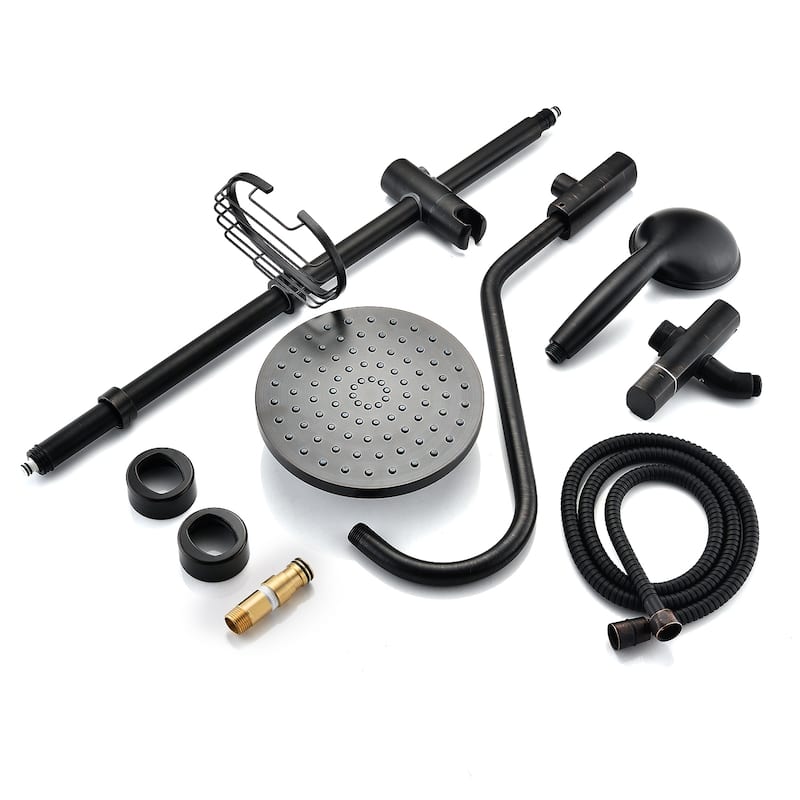 2-Spray Patterns 8 in. Wall Mount Dual Shower Heads in Oil-Rubbed Bronze