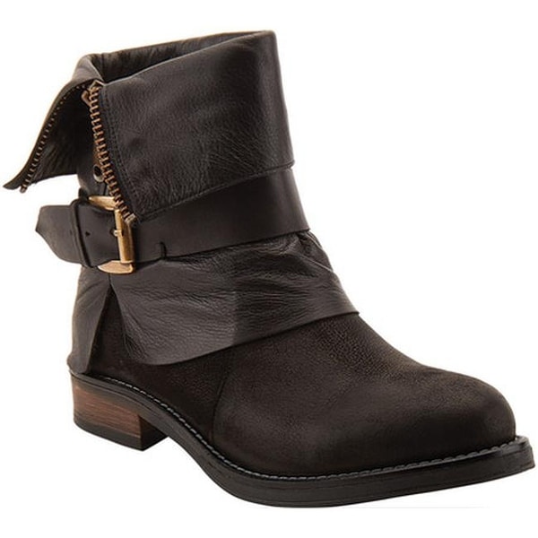 womens black leather slouch boots