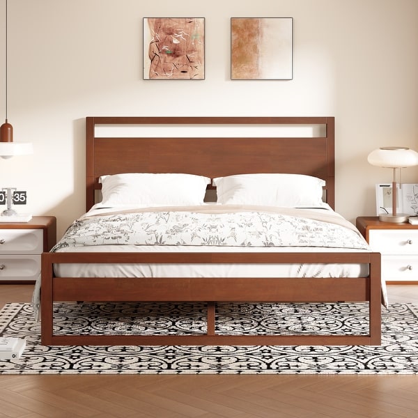 Christopher Knight Home-Zinnia Walnut Wood Queen Bed - Bed Bath