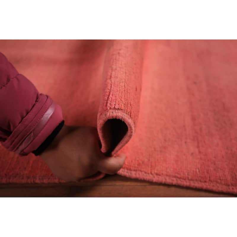 Pink Gabbeh Modern Area Rug Handmade Wool Carpet - 6'6" x 9'9"