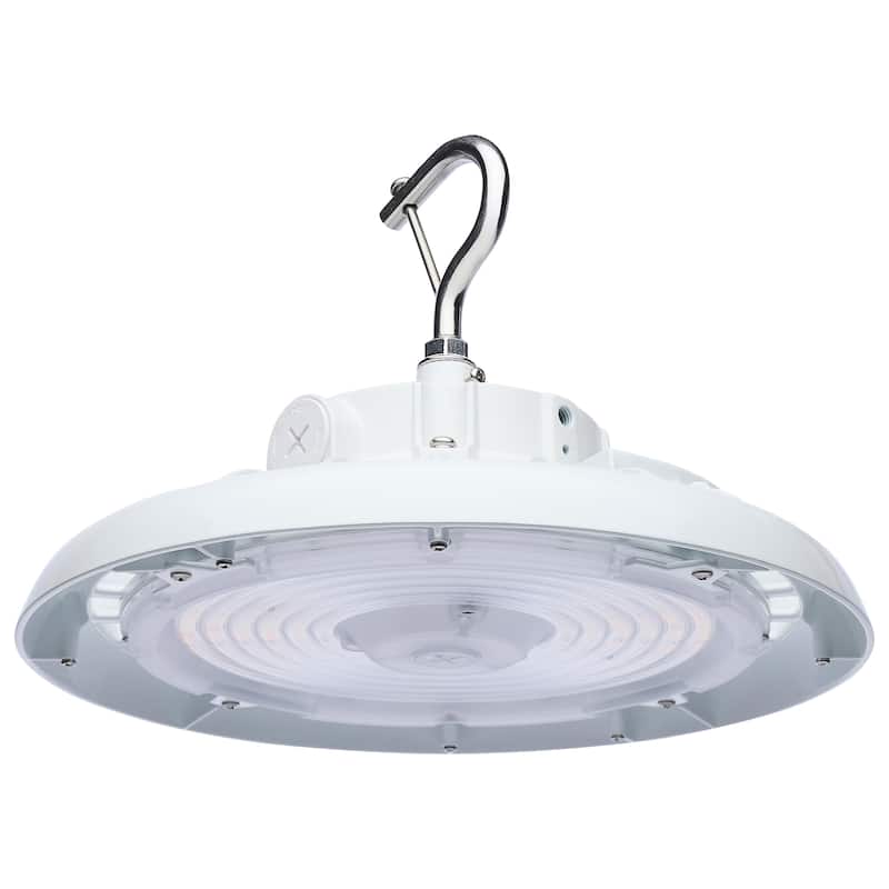 Wattage 80W/100W/120W CCT Selectable 3K/4K/5K LED UFO High Bay 120-347V - White