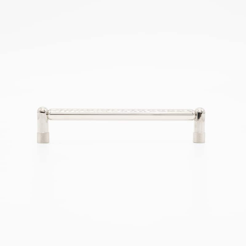 Hapny Home K572 Knurled 6" Center to Center Modern Industrial Luxury - Polished Nickel
