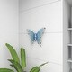 preview thumbnail 12 of 32, Iron Metal Eclectic Butterfly Wall Decor in Blue, Purple, or Green (16" H X 21" W) - 16 x 21
