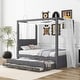 preview thumbnail 14 of 33, Upholstery Canopy Platform Bed with Trundle and Three Storage Drawers