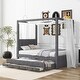 preview thumbnail 10 of 33, Wood Canopy Bed Frame with Trundle & 3 Storage Drawers