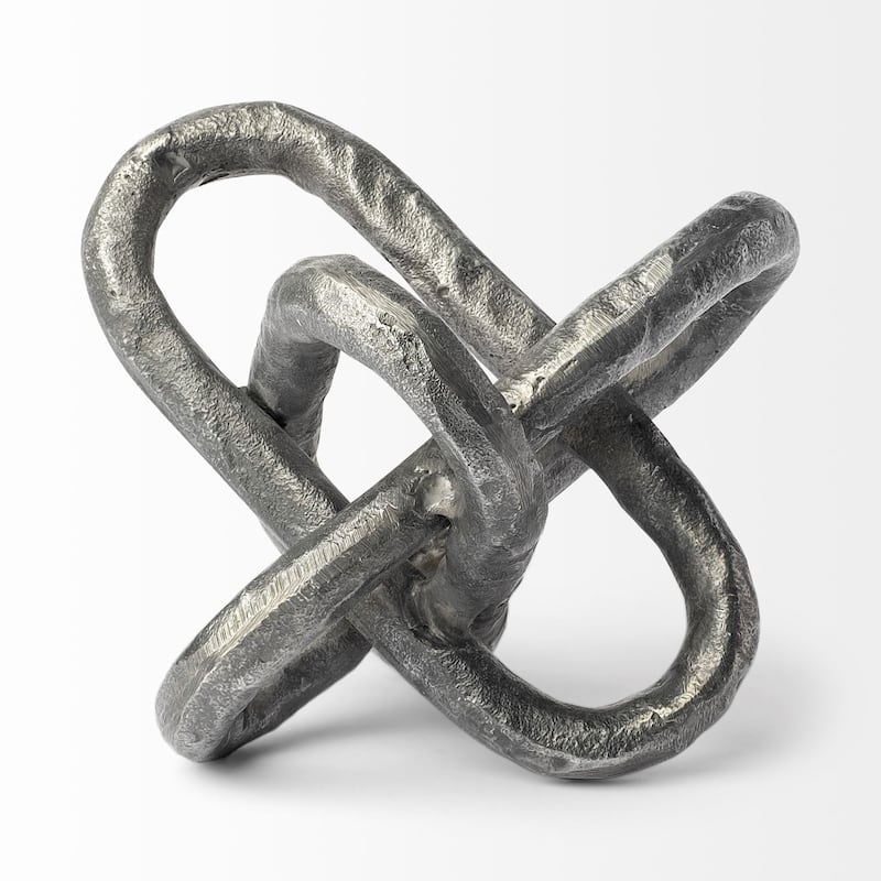 Silver Metal Chain Link Sculpture