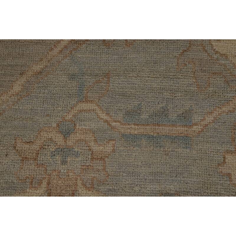 Hand Knotted Oriental 100% Wool Carpet Transitional Medallion Greys & Charcoal Oushak Area Rug - 17' 5'' X 12' 5''