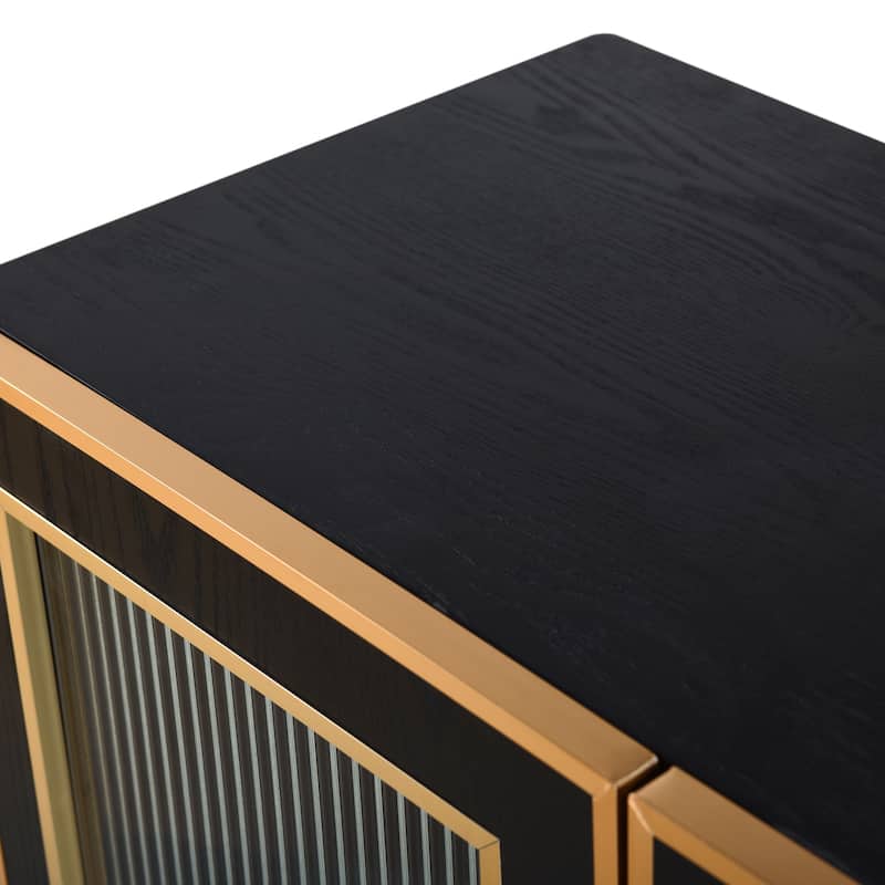 StyleCraft Aurelia 3-Door Sideboard - Ebony & Gold