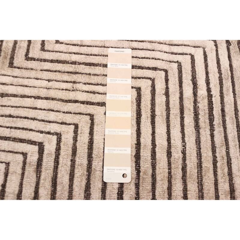 ECARPETGALLERY Hand Loomed Elysian Beige Rug - 5'4 x 7'8