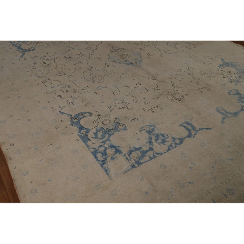 Tabriz Persian Vintage Area Rug Handmade Bedroom Wool Carpet - 9'7" x 12'7"