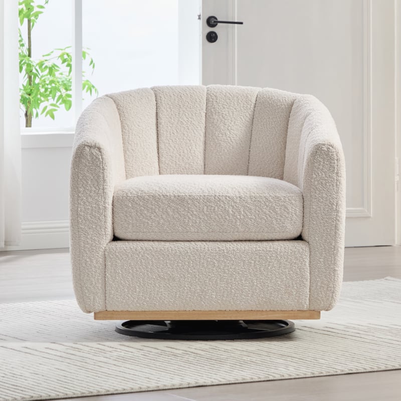 32.3" W Modern Swivel Accent Chair,Chenille Single Sofa Seating
