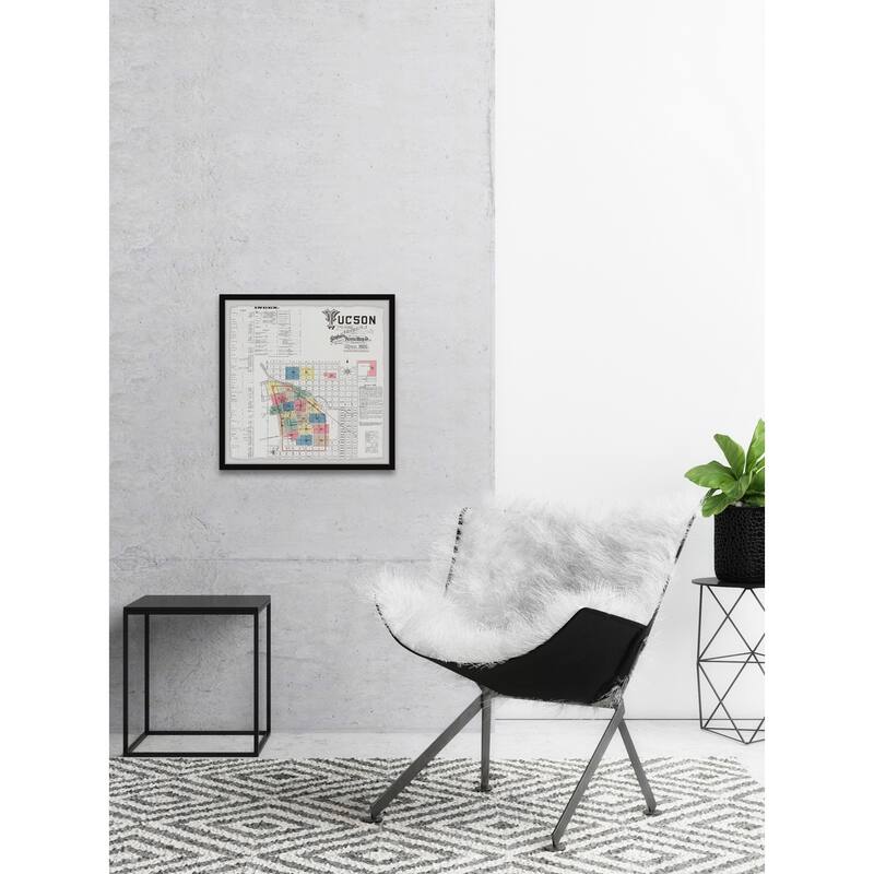'Tucson Map' Framed Painting Print