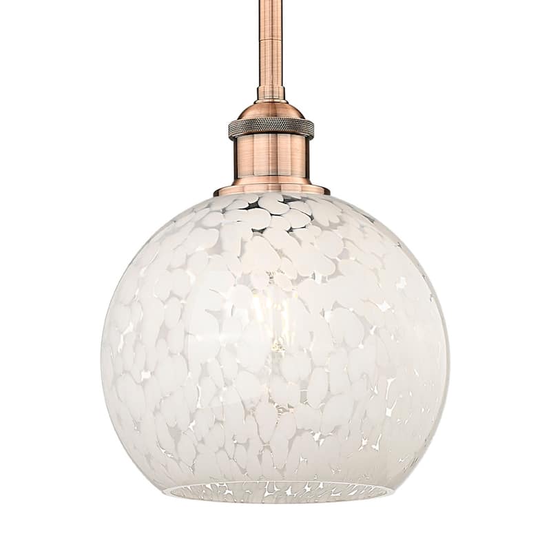 Innovations Lighting 616-1S 10 8 White Mouchette Pendant White - Antique Copper