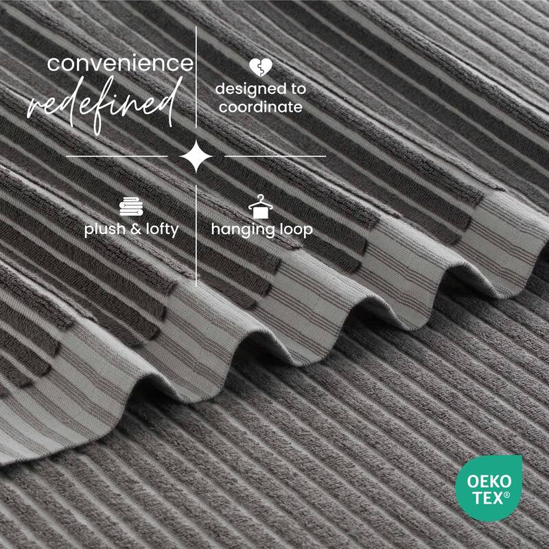 Martex Sculpted Stripe Tan Bath Towel