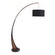 preview thumbnail 1 of 5, Carson Carrington Farrah Walnut Wood & Marble Floor Lamp Black