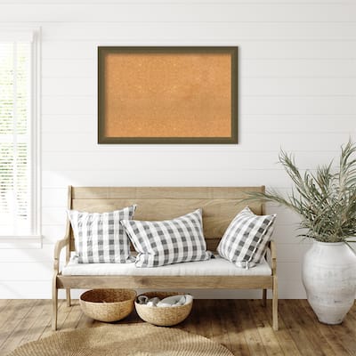 Blaine Narrow Framed Natural Corkboard Bulletin Board