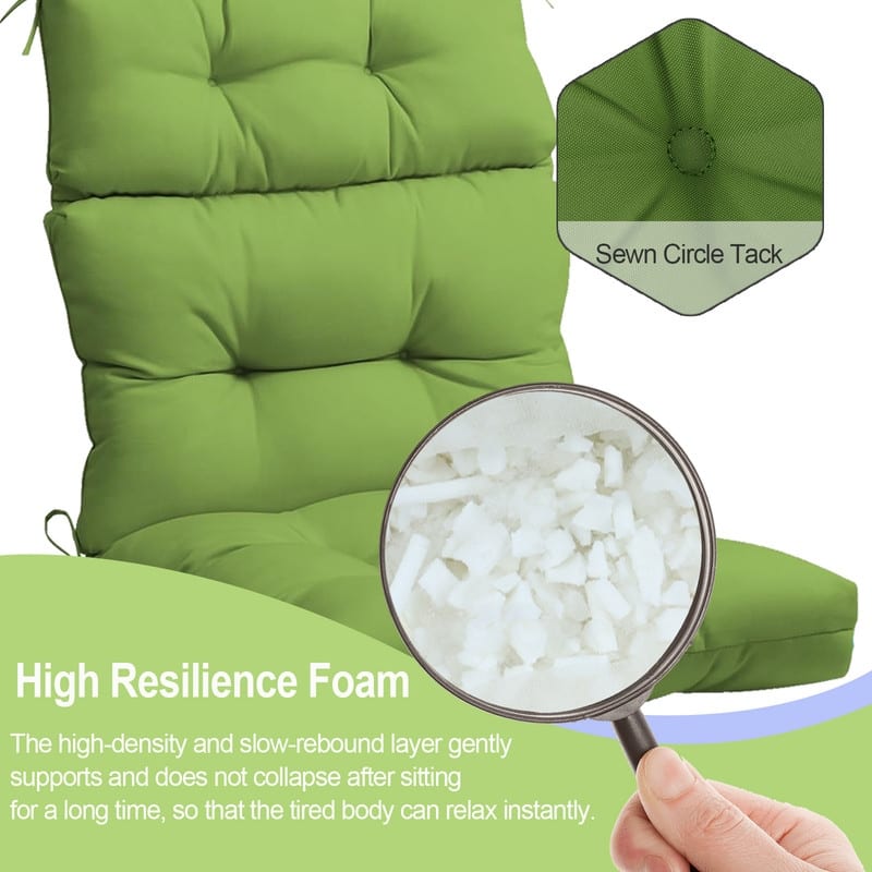 2 Pcs Set High Back Patio Chair Cushions, 44'' x 22''x 4''Tufted Rocking Chair Cushions, for Garden Porch Home Office Chair Use