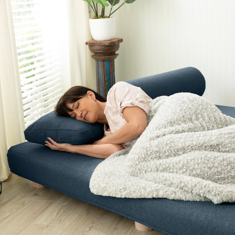 Jaxx Avida Daybed - Fold Out Queen Sleeper - Premium Boucle: Sleek and Modern Lounge for Relaxing and Overnight Guests