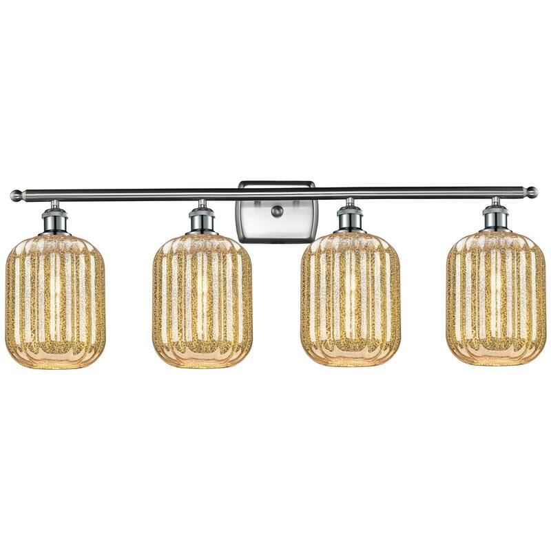 Innovations Lighting Endless Possibilities Ballston - Preston - 4 Light 37" Jar Shade Bath Vanity Light - Mercury/Brushed Satin Nickel