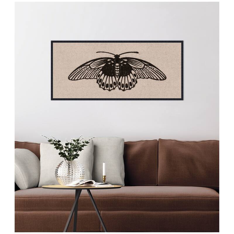 Kate and Laurel Vlinder 1901 05 04 Julie de Graag on Neutral Linen Panel by Nostalgia Prints Framed Canvas Wall Art Print