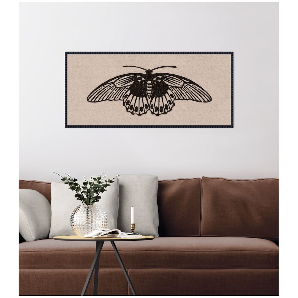 Kate and Laurel Vlinder 1901 05 04 Julie de Graag on Neutral Linen Panel by Nostalgia Prints Framed Canvas Wall Art Print