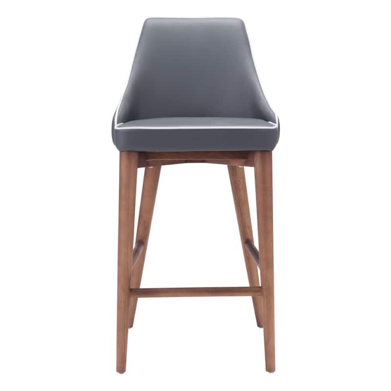 26" Modern Upholstered Counter Height Bar Stool with Solid Wood Frame and Footrest - 18"L x 19.7”W x 37"H