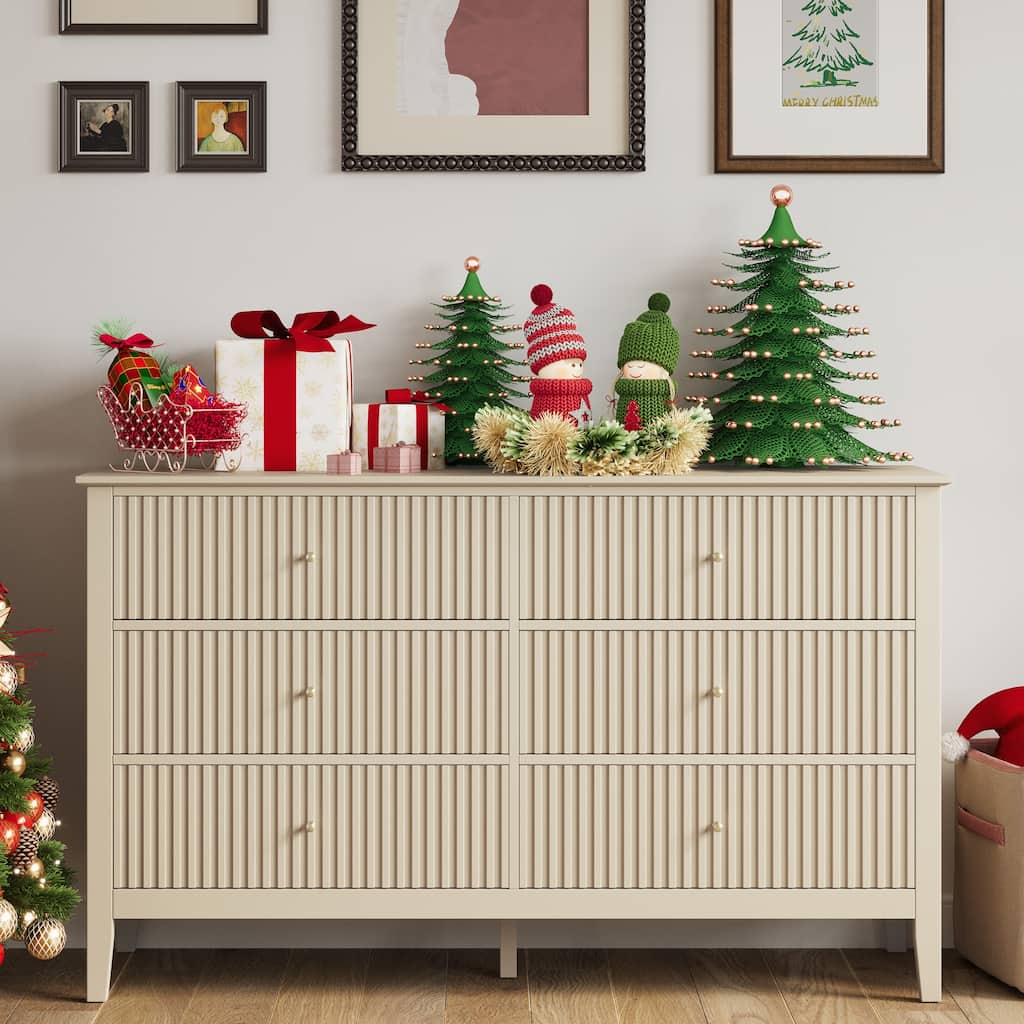 Fluted 6 Drawer Dresser