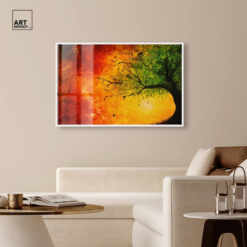 Fire and Ice Tree I Shadowbox by Art Remedy