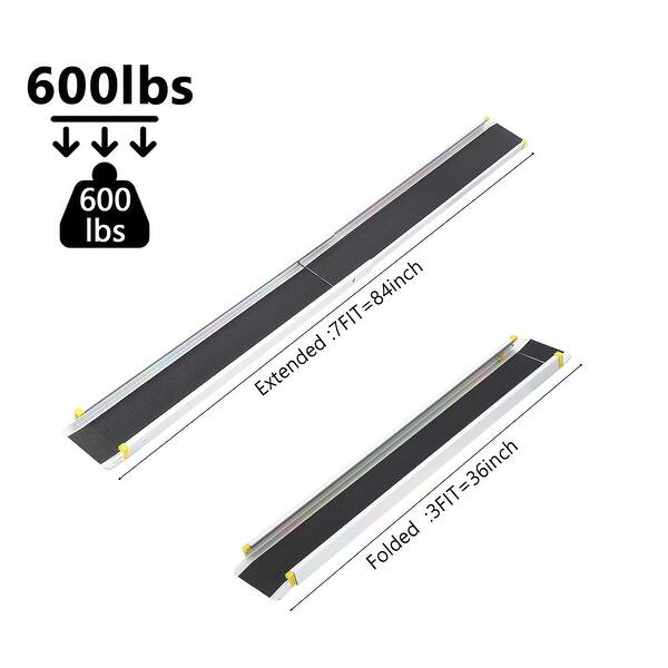Chevron Ramp 2pcs 3-7ft Wheelchair Ramp Adjustable Aluminum Wheelchair Ramp Wheel ...