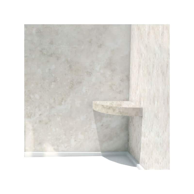 Transolid Studio 14-In X 14-In Solid Surface Wall-Mount Corner Shower Seat - 14.5" x 14.25" x 3"