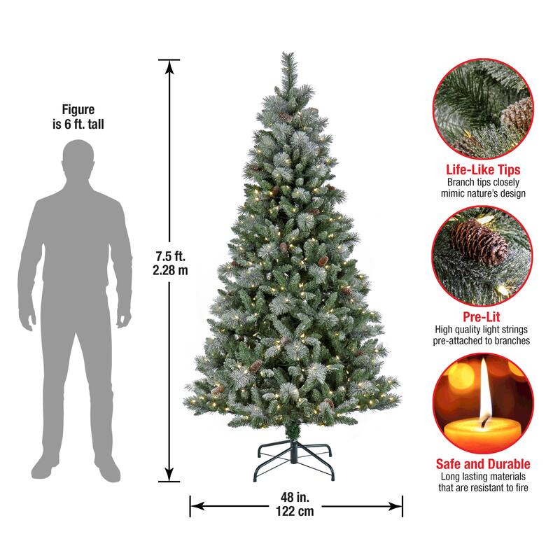 National Tree Company 7.5 ft. Pre-Lit Conconully Pine Tree with LED Lights - 7.5 Foot