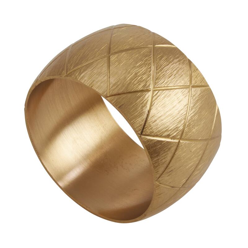 Metal Napkin Rings With Harlequin Design (Set of 4)