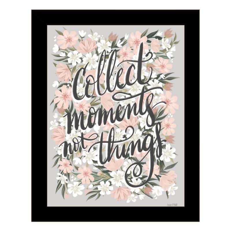 TrendyDecor4U Contemporary "Collect Moments Not Things" Framed Print Wall Art - Black