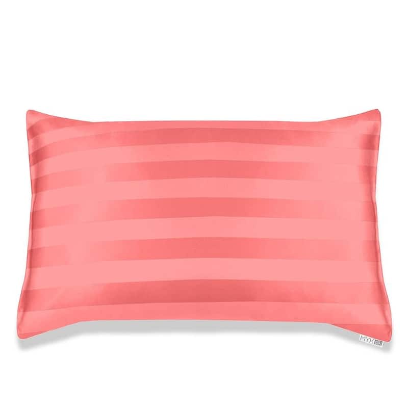 MYK Striped Mulberry Silk Pillowcase - Pink - King