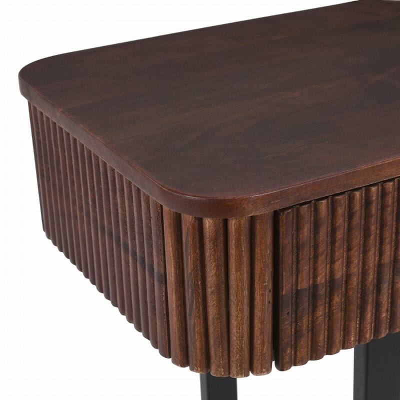 Solid Wood Entryway Table with Fluted Drawers Console Table with Storage Solutions