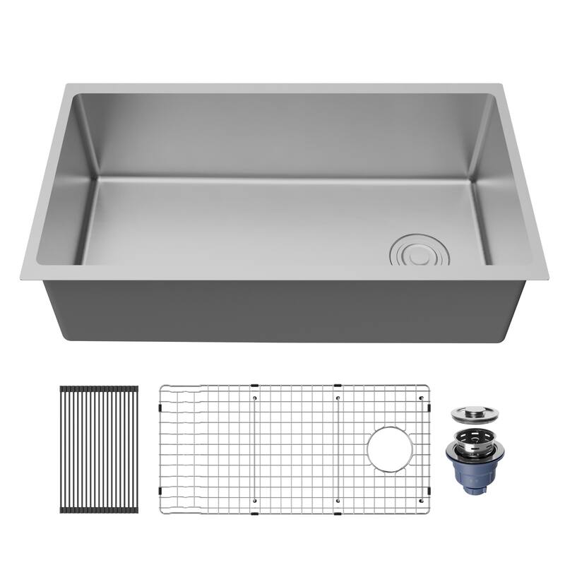 Karran USA UUMSB3331-PK1 Fusion 33" Undermount Single Basin Stainless - Satin Brushed