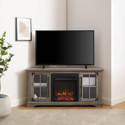 Middlebrook Rustic Fireplace Corner TV Stand