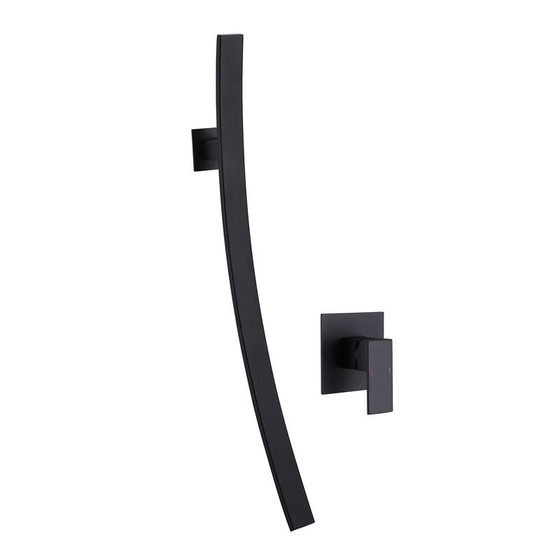 Rbrohant Creative Wall Mounted Waterfall Sink Faucet - Matte Black