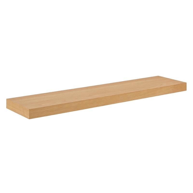 HomeRoots 75" Natural Wooden Wall Mounted Floating Shelf