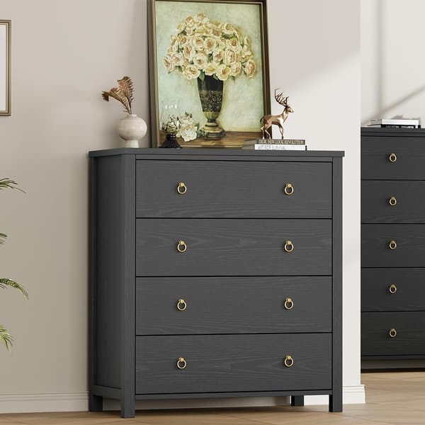 black tall dresser for bedroom 4-Drawer Dresser, 37