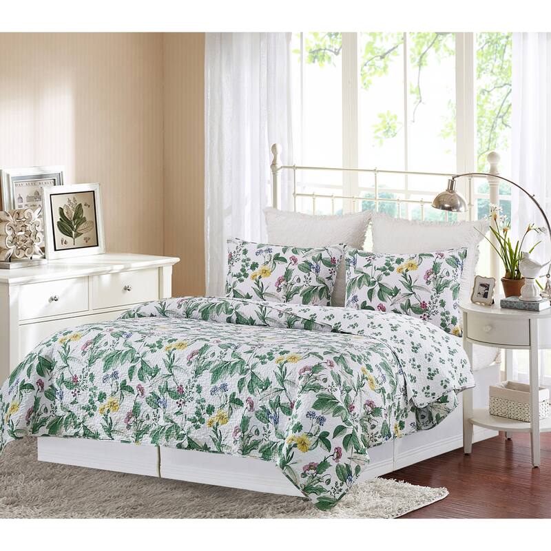 Marcy Blooms Cotton Quilt Set
