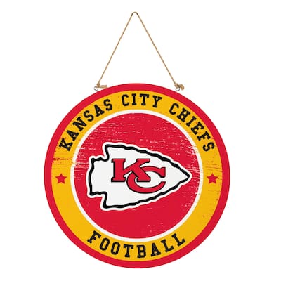 Kansas City Chiefs Wooden Door Decor Wall Sign - Multi-Color