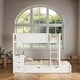 preview thumbnail 2 of 10, Classic Elegant Twin Over Twin Bunk Bed with Twin size Trundle, Storage and Desk