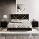 preview thumbnail 1 of 24, CraftPorch 3 Piece Bedroom Nightstands Set Velvet Upholstered Bed