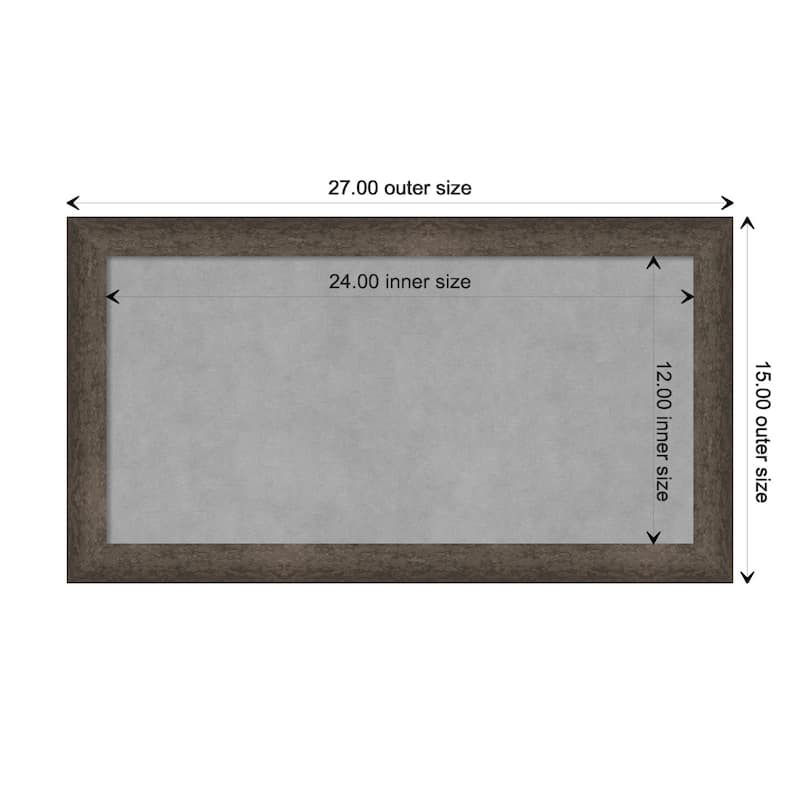 Amanti Art Dappled Light Bronze Narrow Framed Magnetic Board - Board Size 24x12