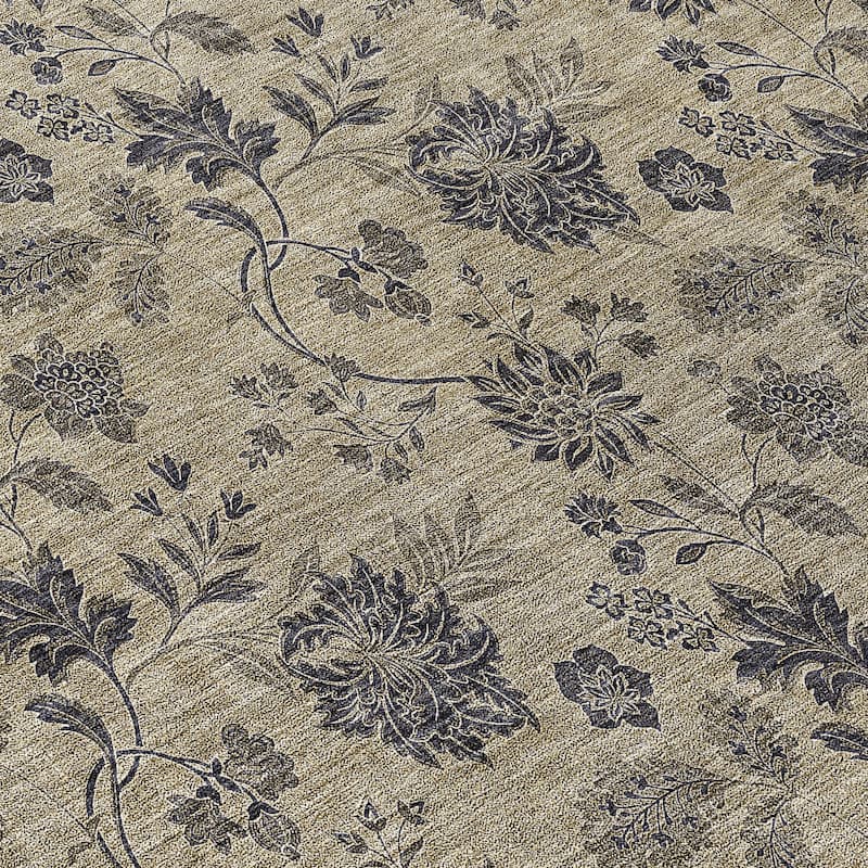 Machine Washable Indoor/ Outdoor Chantille Floral Farmhouse Rug