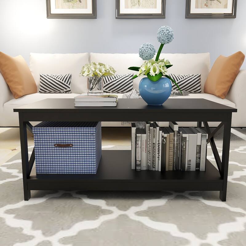 Modern Coffee Table for Living Room - Black - MDF