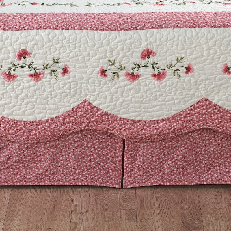 5 Piece Embroidered Daybed Cover Set with Bedskirt